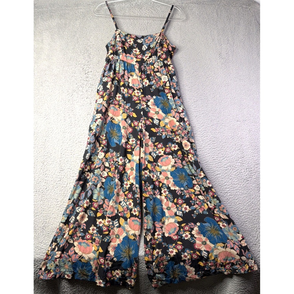 Natural Life Jumpsuit Womens Small Sleeveless Wide Leg Cropped Floral Romper